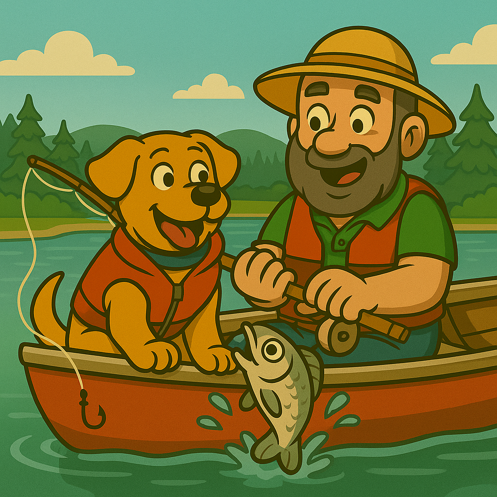 Harley & Dad fishing