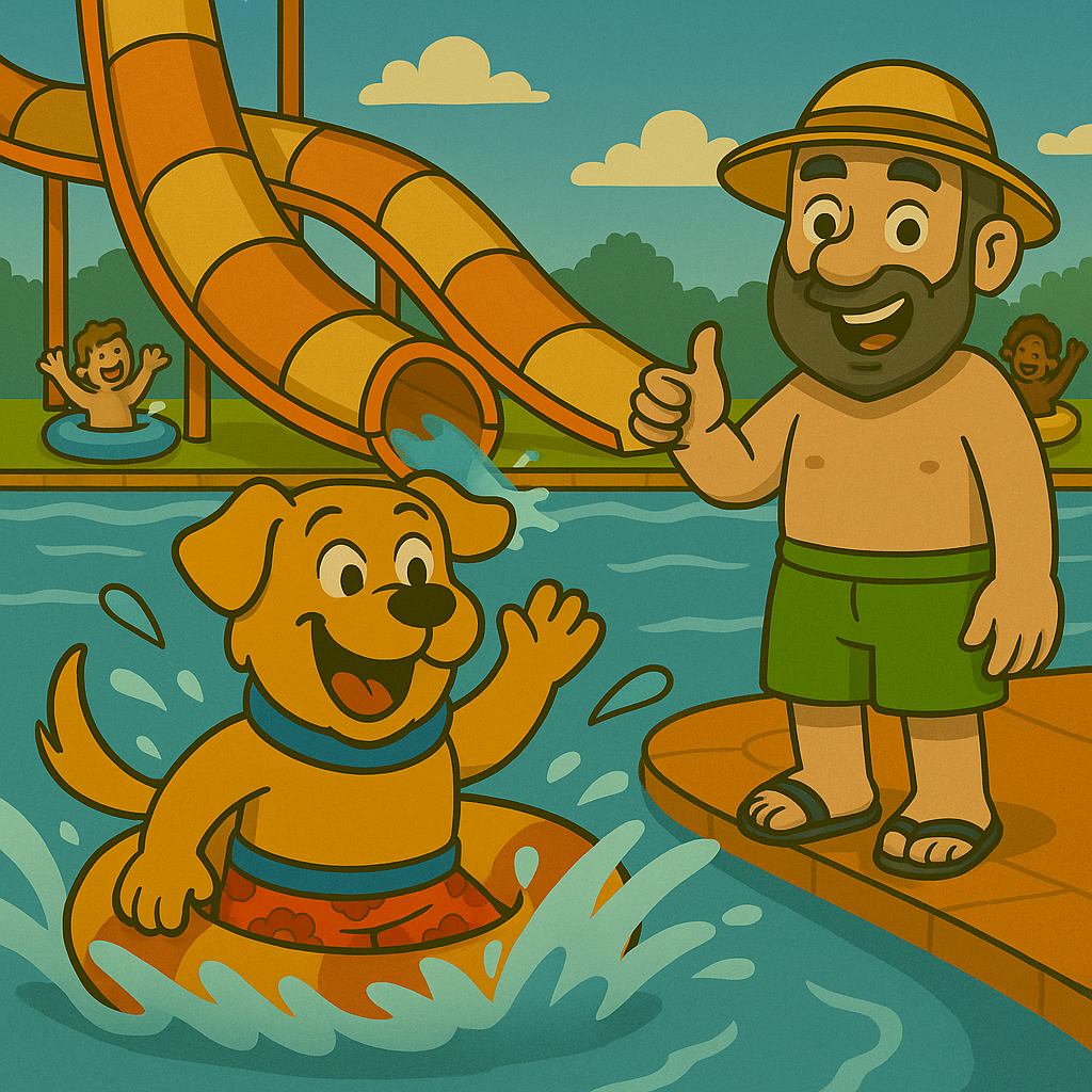 Harley & Dad at the waterpark