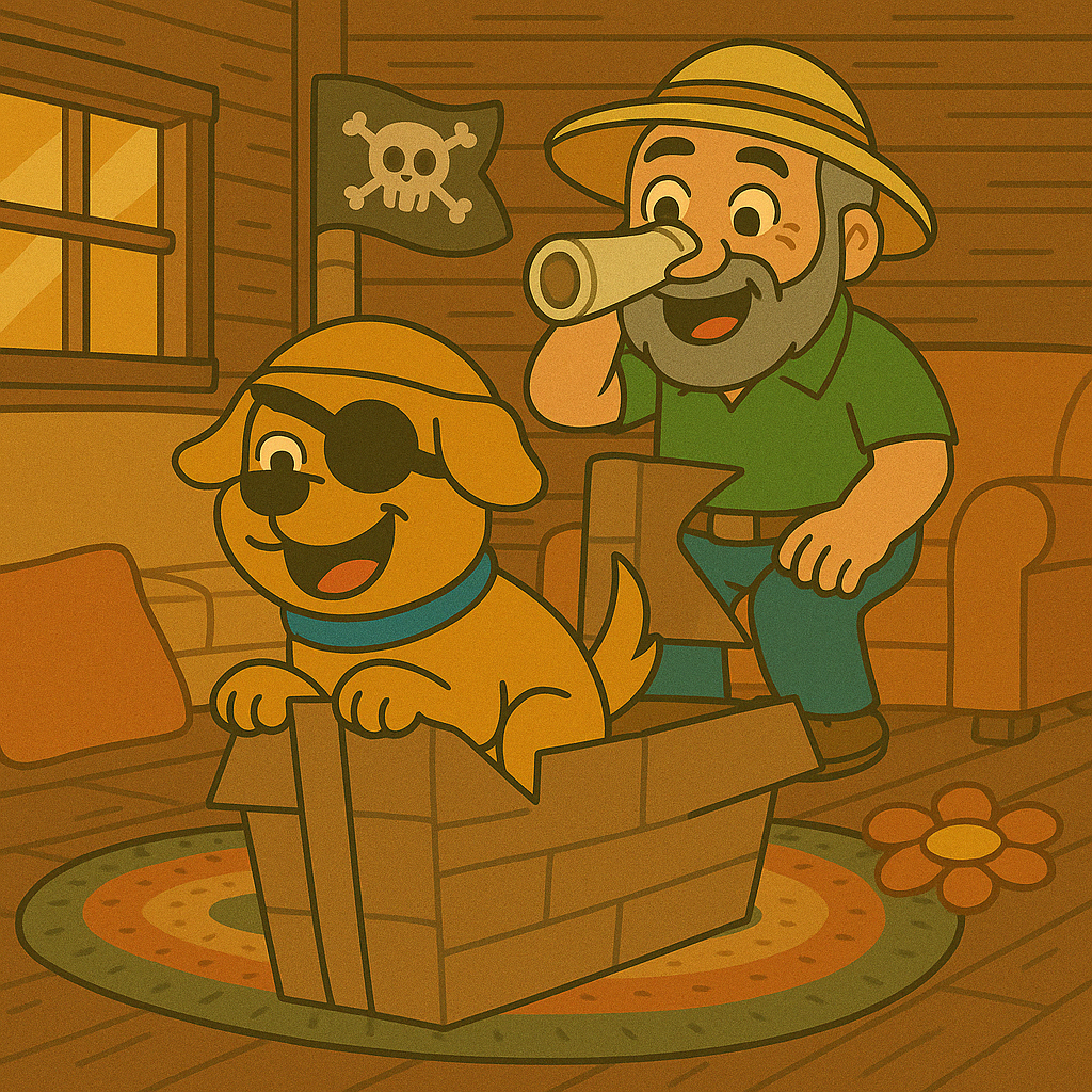 Dad & Harley playing pirates