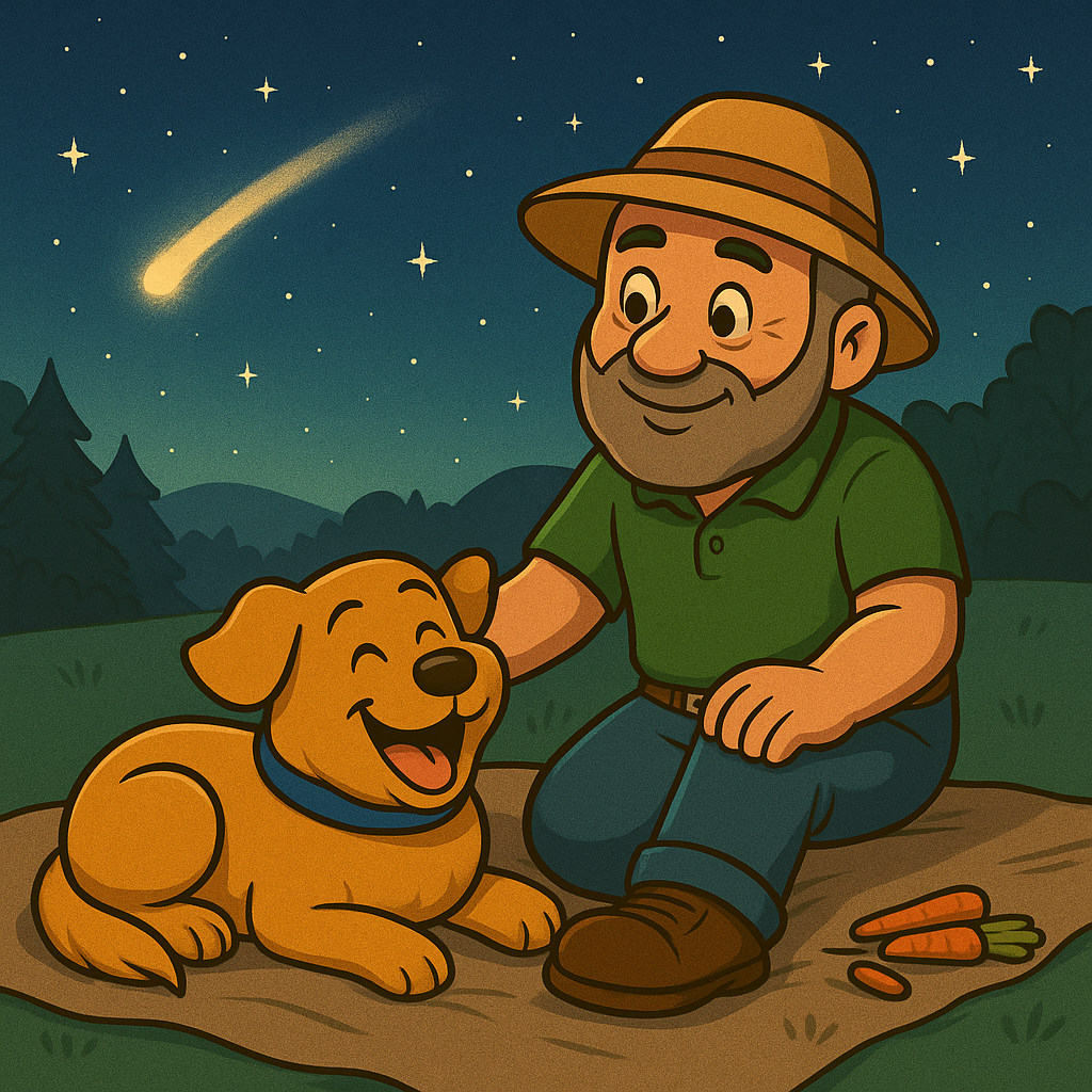 Harley and Dad Watching Stars